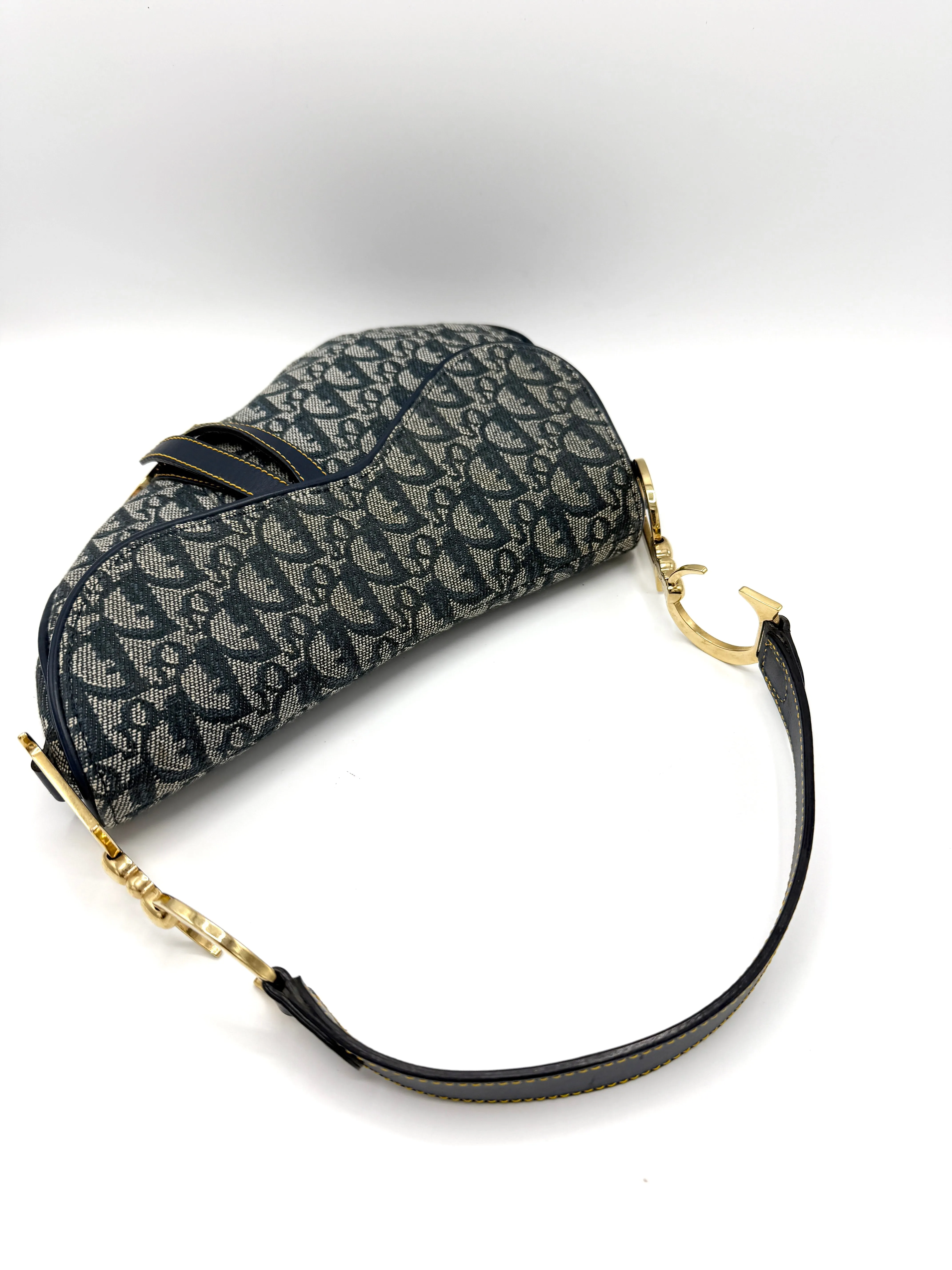 Navy Blue Trotter GHW Medium Saddle Bag