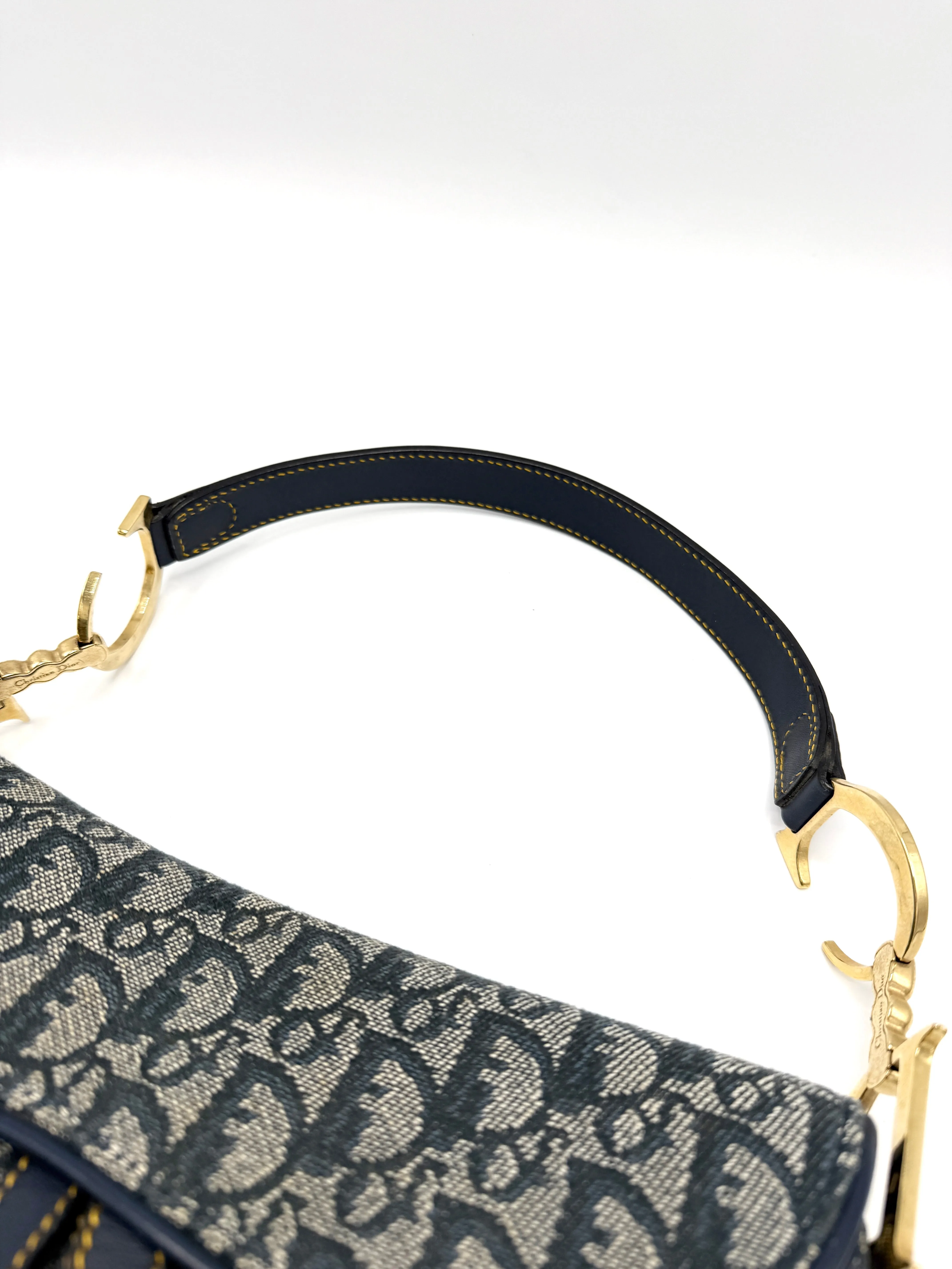 Navy Blue Trotter GHW Medium Saddle Bag