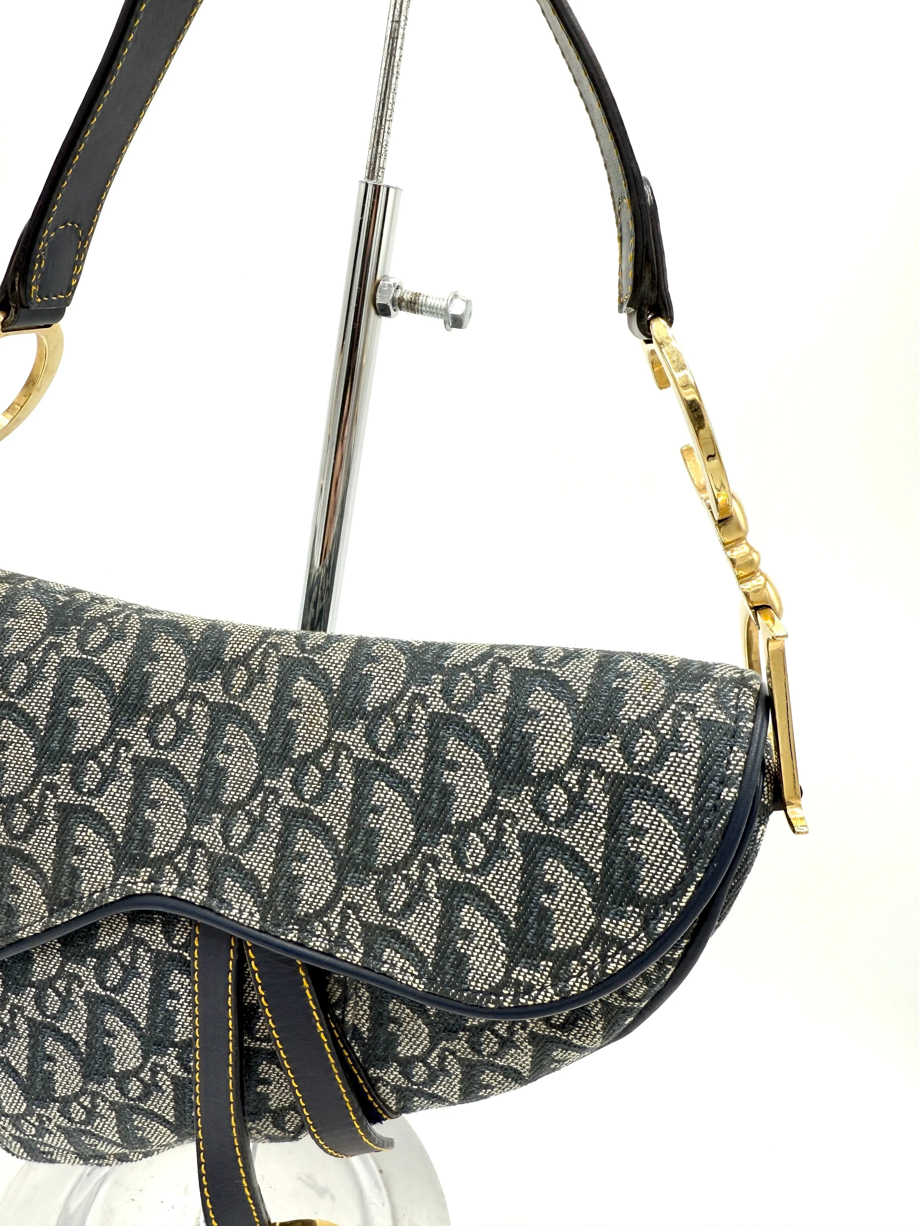 Navy Blue Trotter GHW Medium Saddle Bag