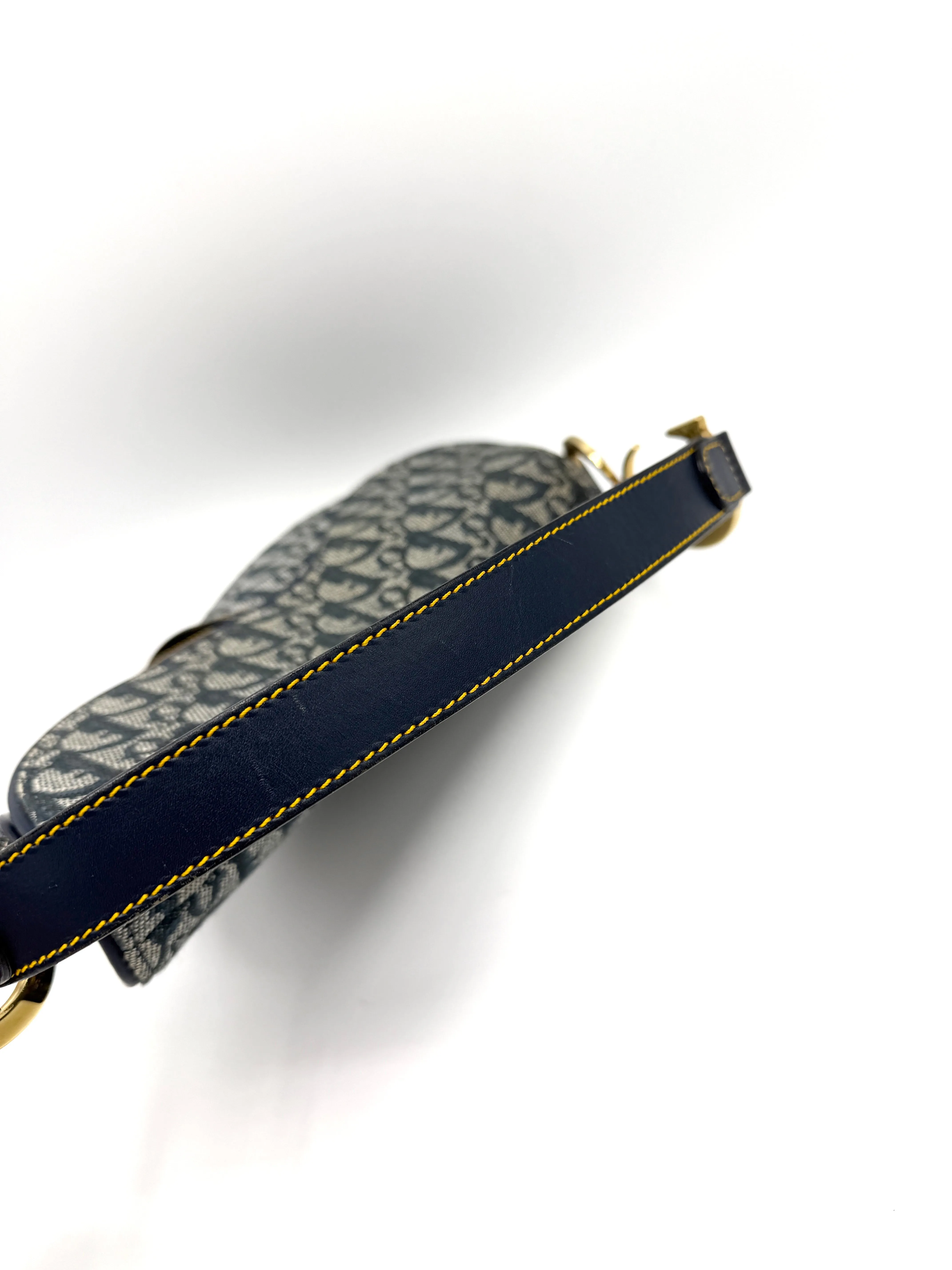 Navy Blue Trotter GHW Medium Saddle Bag