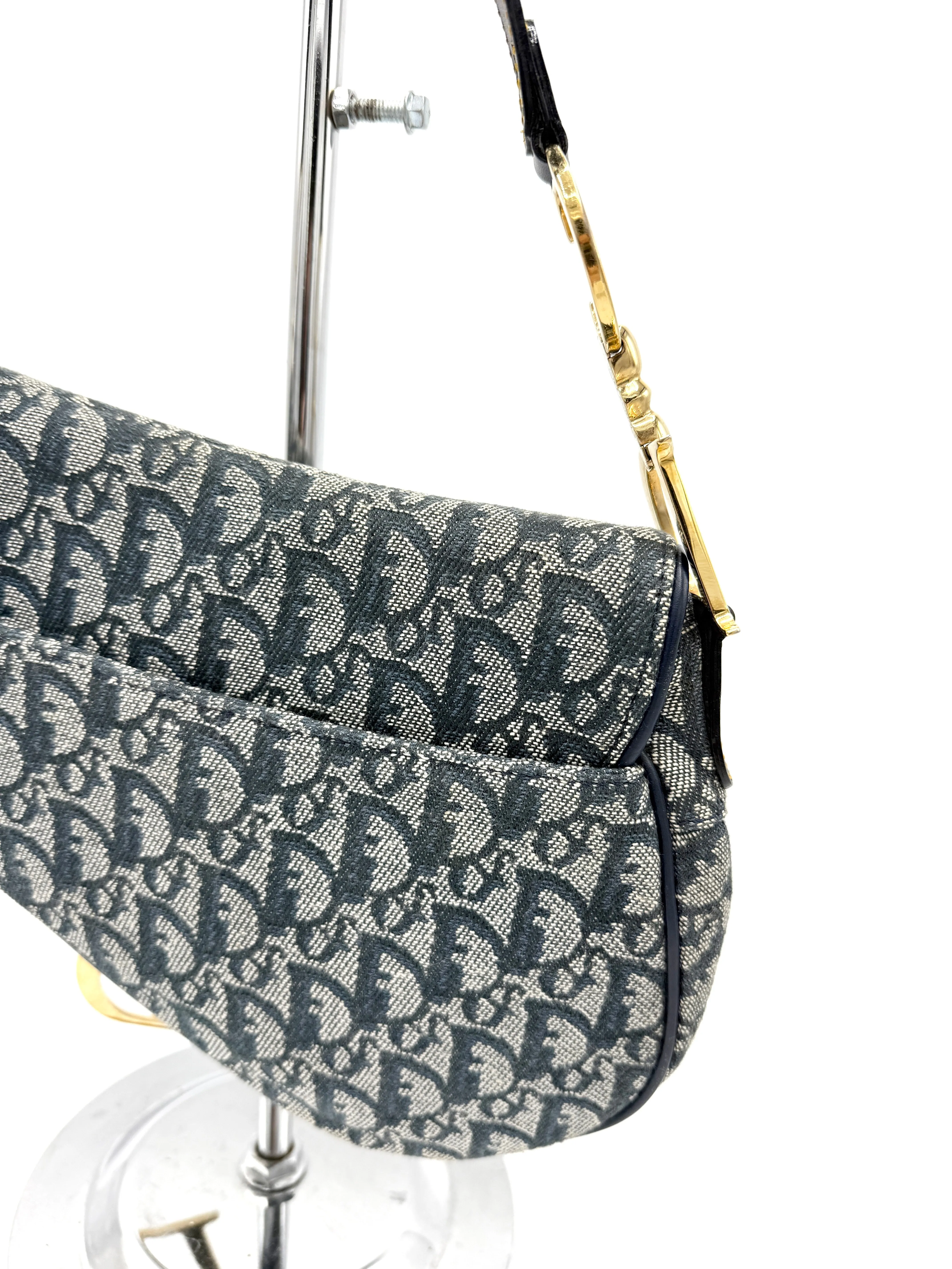Navy Blue Trotter GHW Medium Saddle Bag