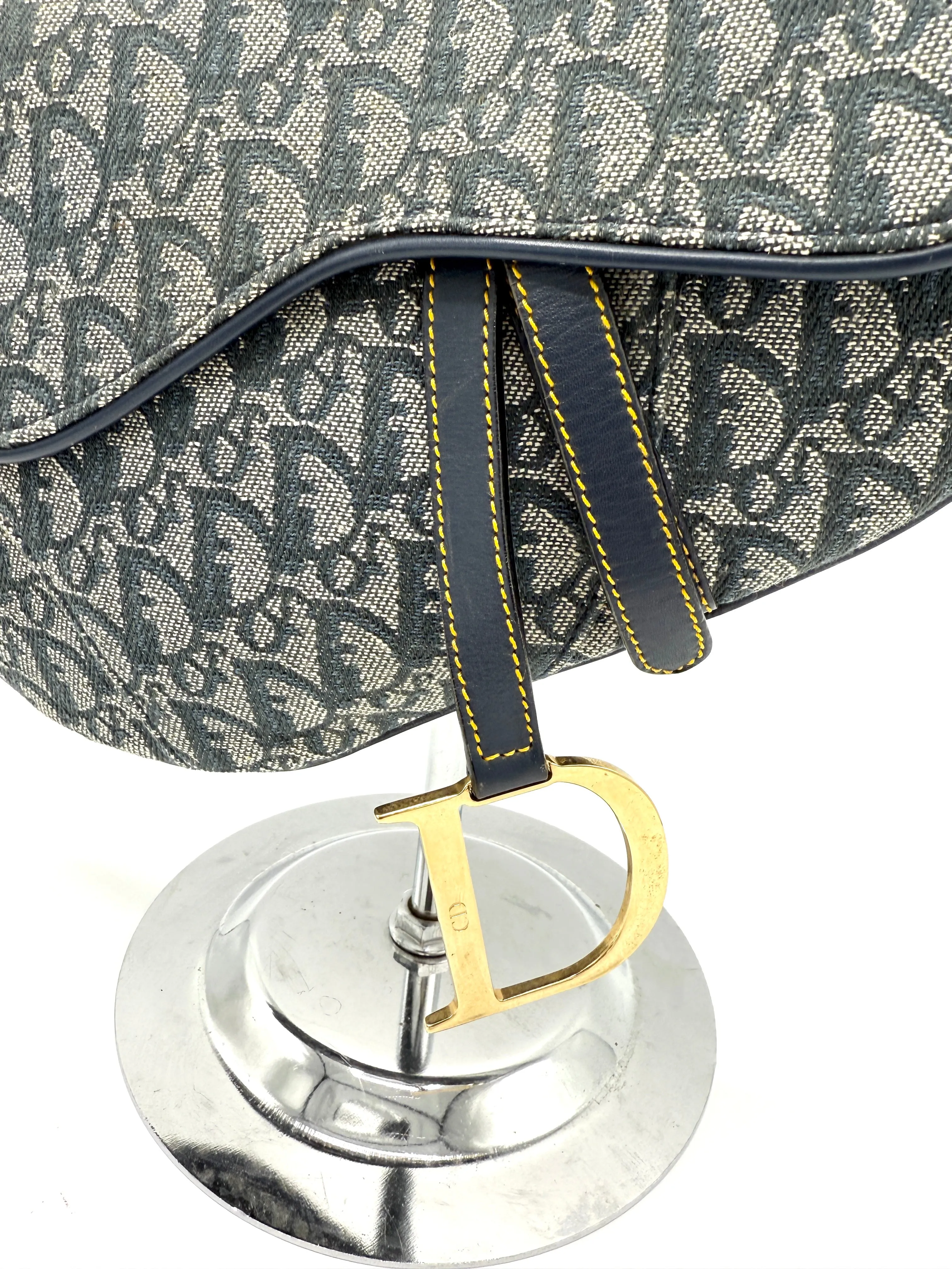 Navy Blue Trotter GHW Medium Saddle Bag
