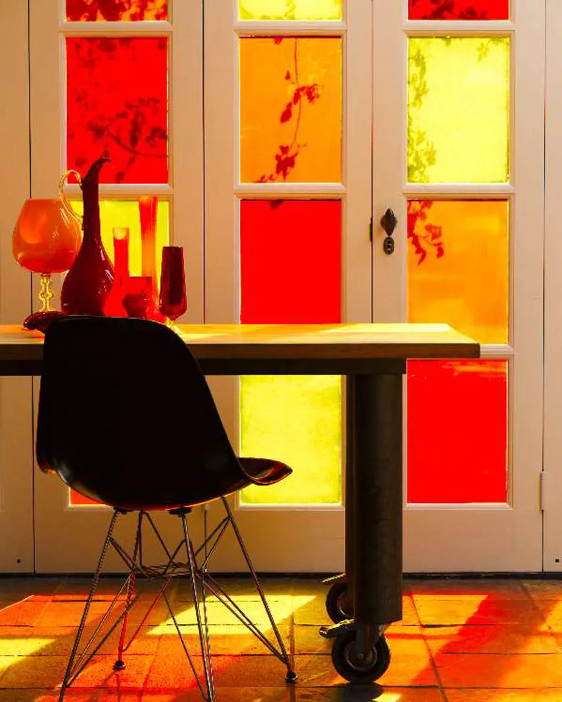 Orange Stained Glass Film