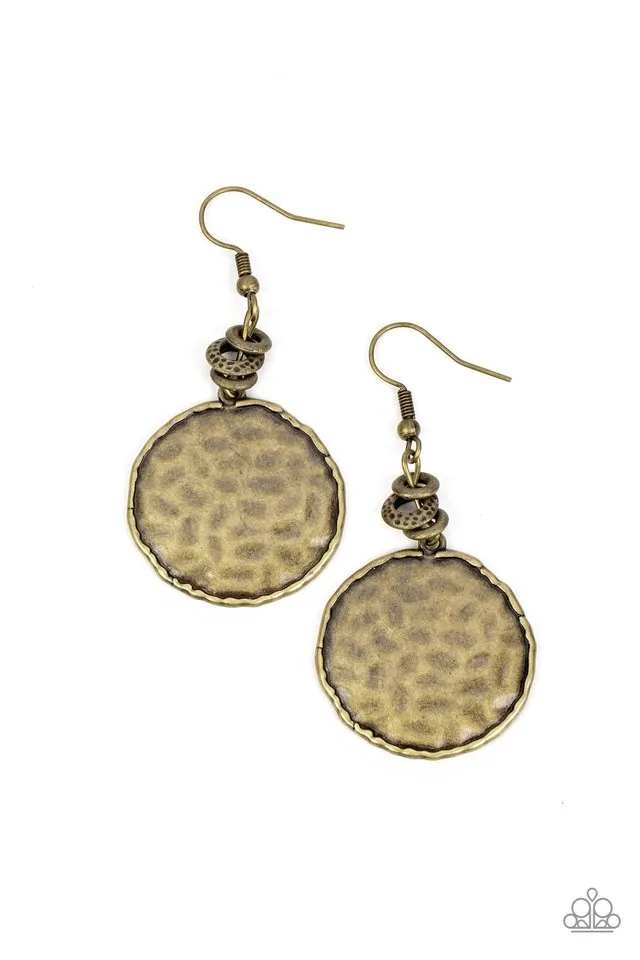 Paparazzi Earring ~ Prehistoric Perfection - Brass