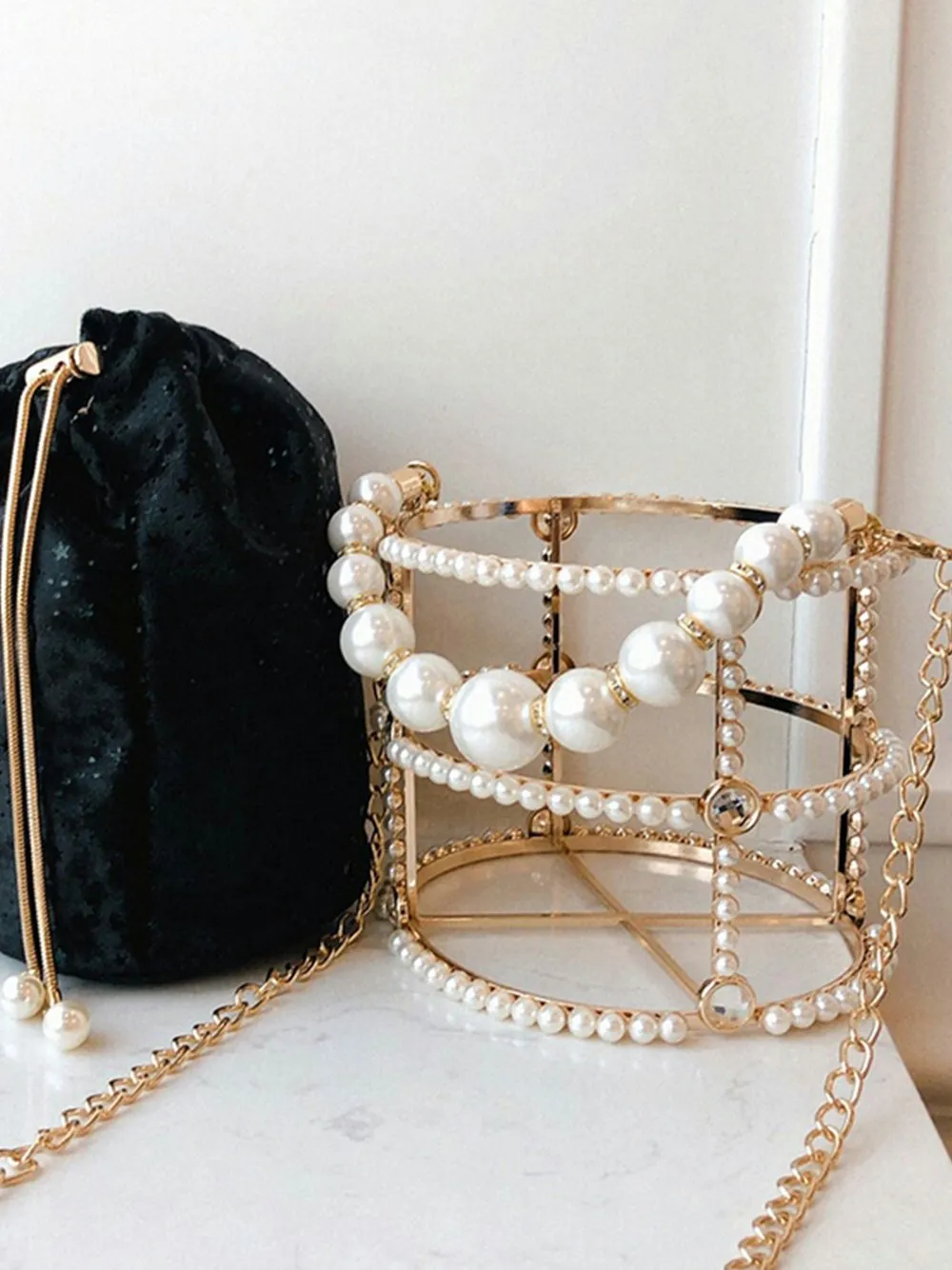 Pearl Bucket Hand Bag