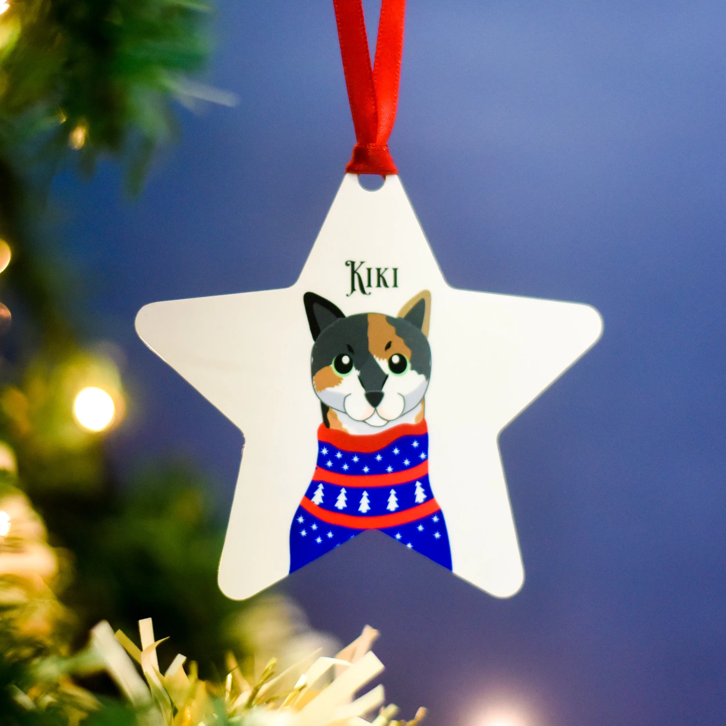 Personalised Cat Chirstmas Jumper Tree Decoration