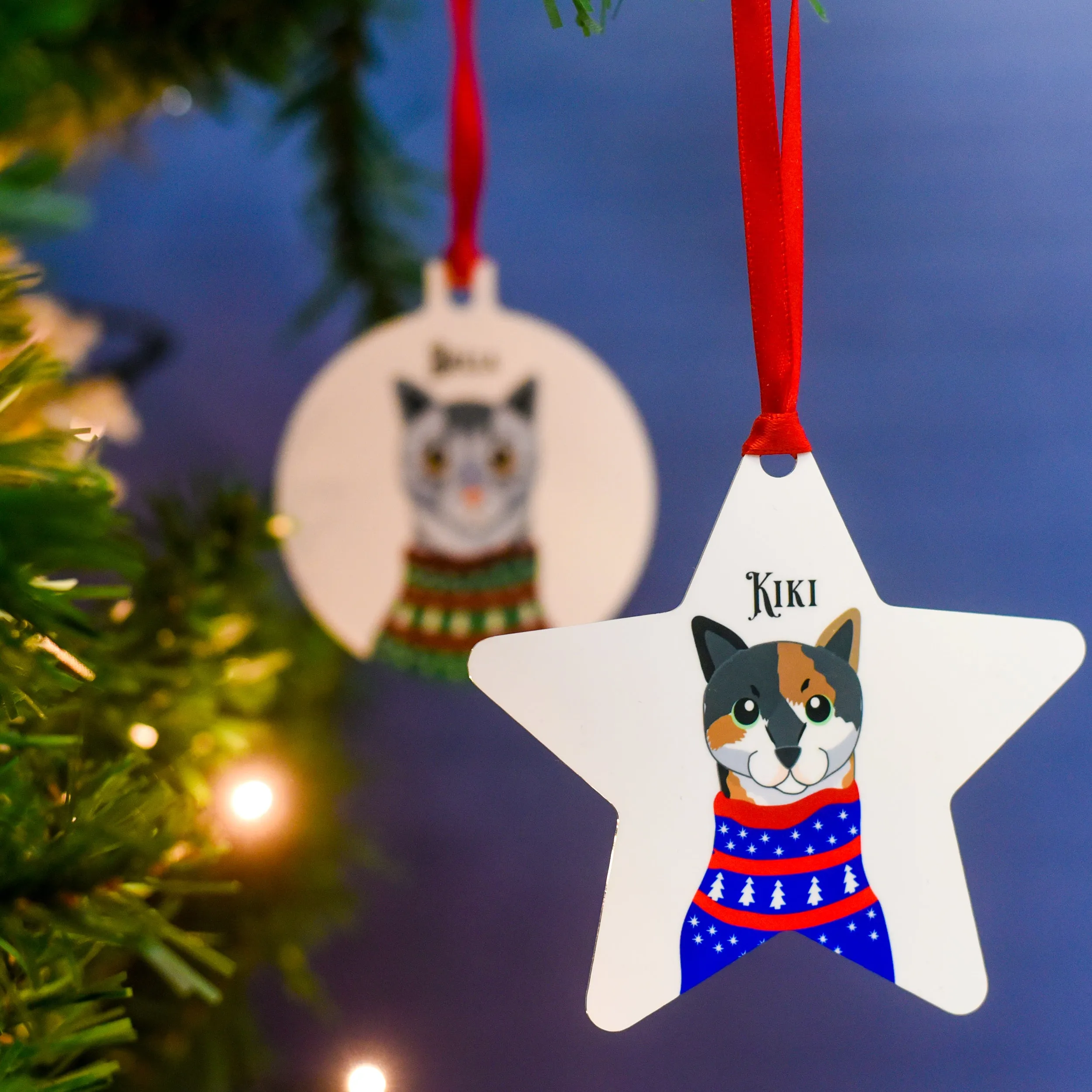 Personalised Cat Chirstmas Jumper Tree Decoration