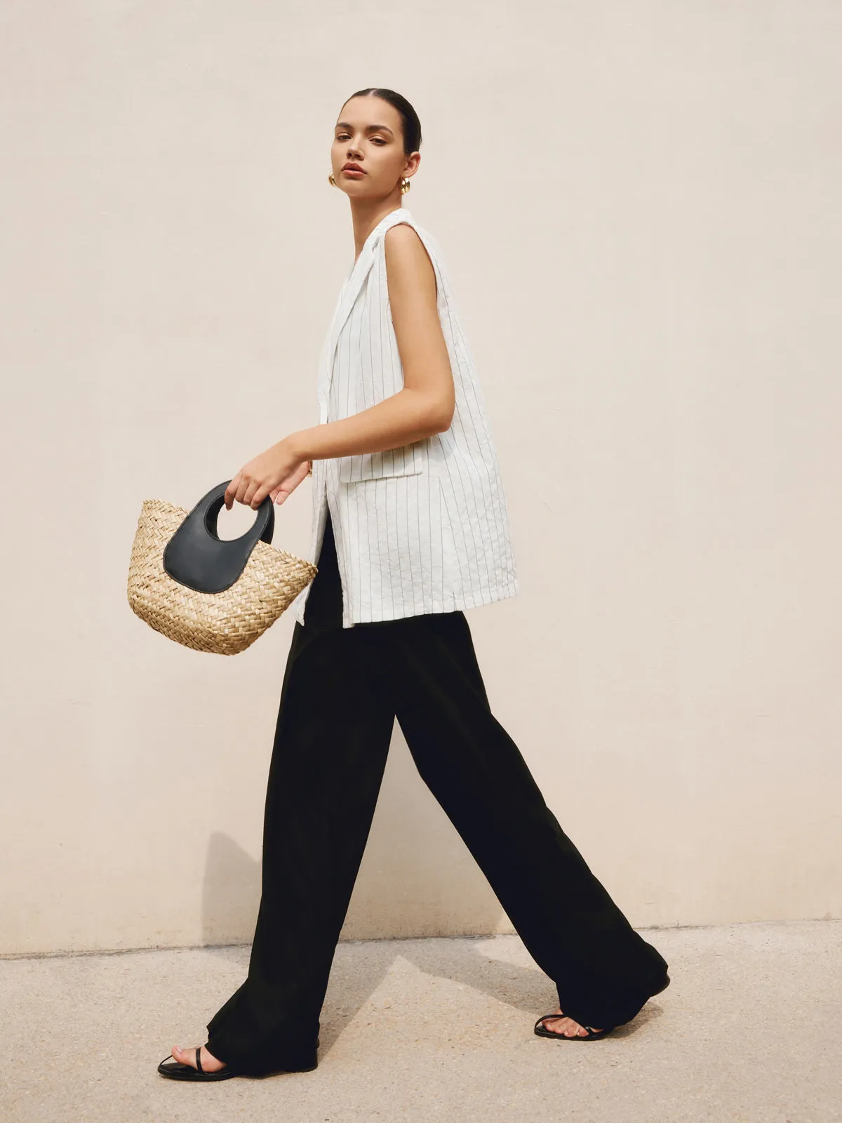 Pinstripe Cotton Graceful Blends Vest
