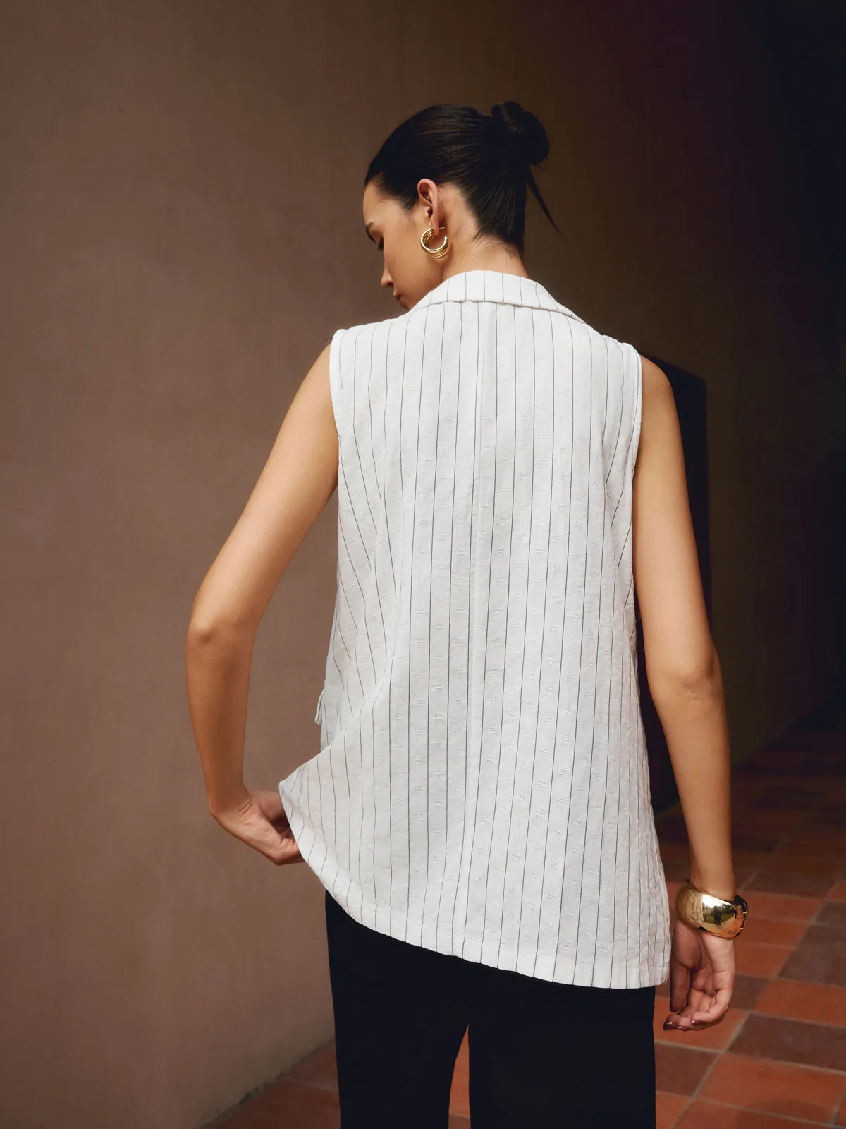 Pinstripe Cotton Graceful Blends Vest