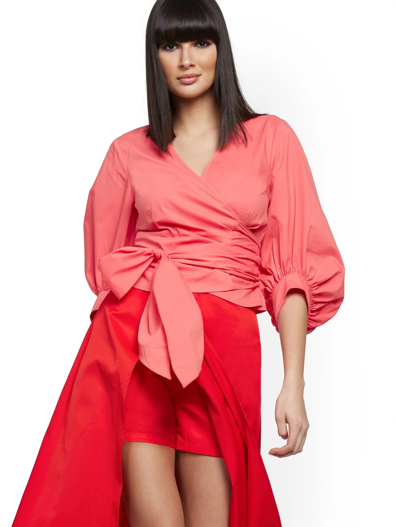 Poplin Wrap Blouse