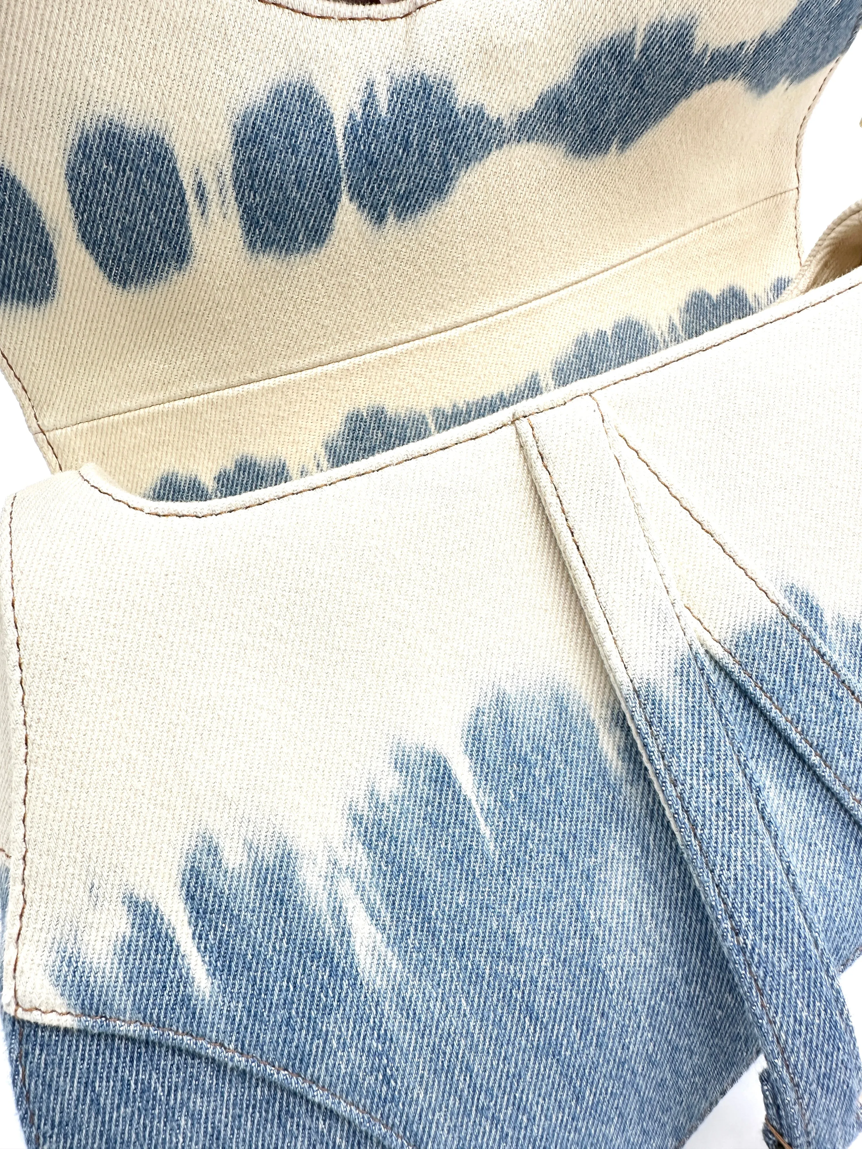 Rare Tye Die Denim Medium Saddle Bag w/Strap