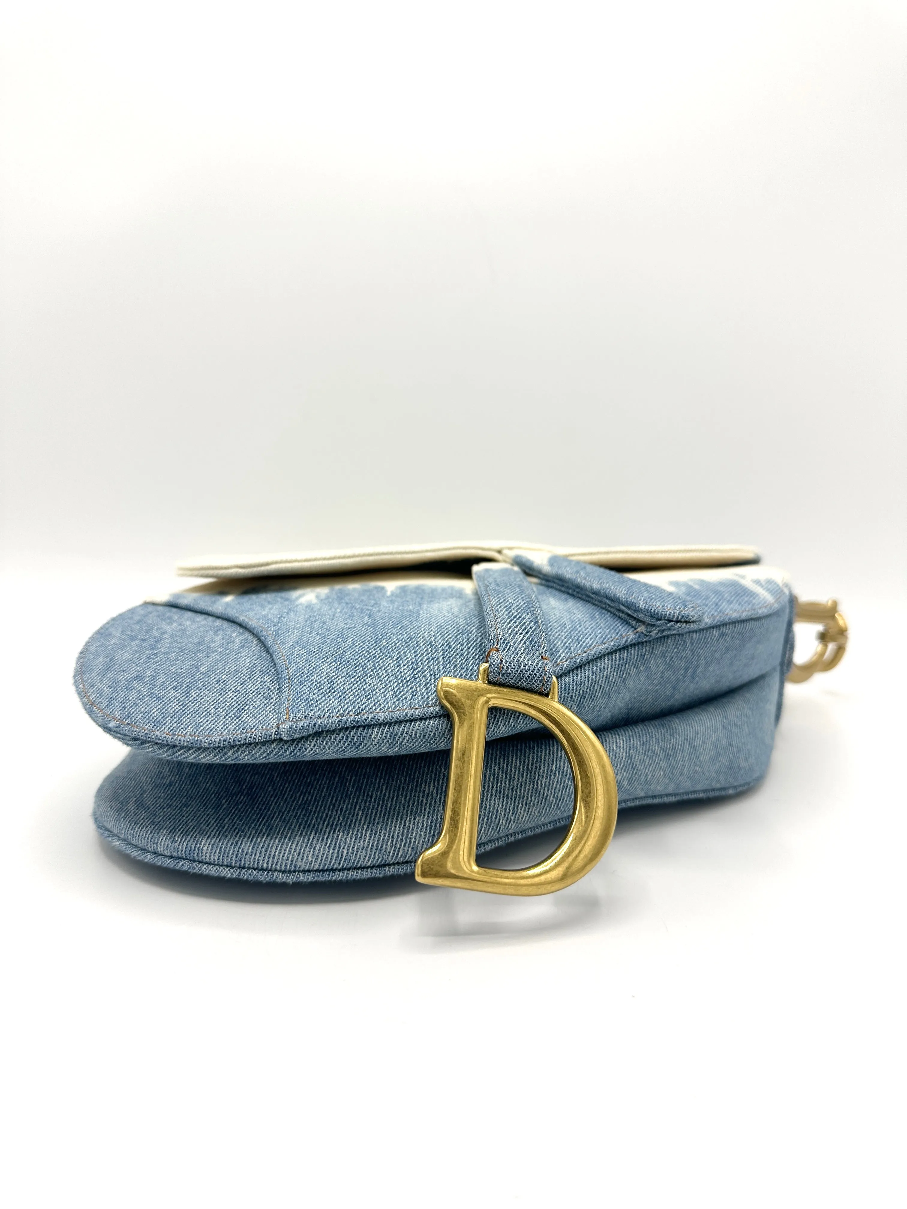 Rare Tye Die Denim Medium Saddle Bag w/Strap