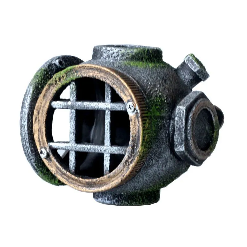 RQ22198 Helmet Aquarium Decoration 12x14x14cm
