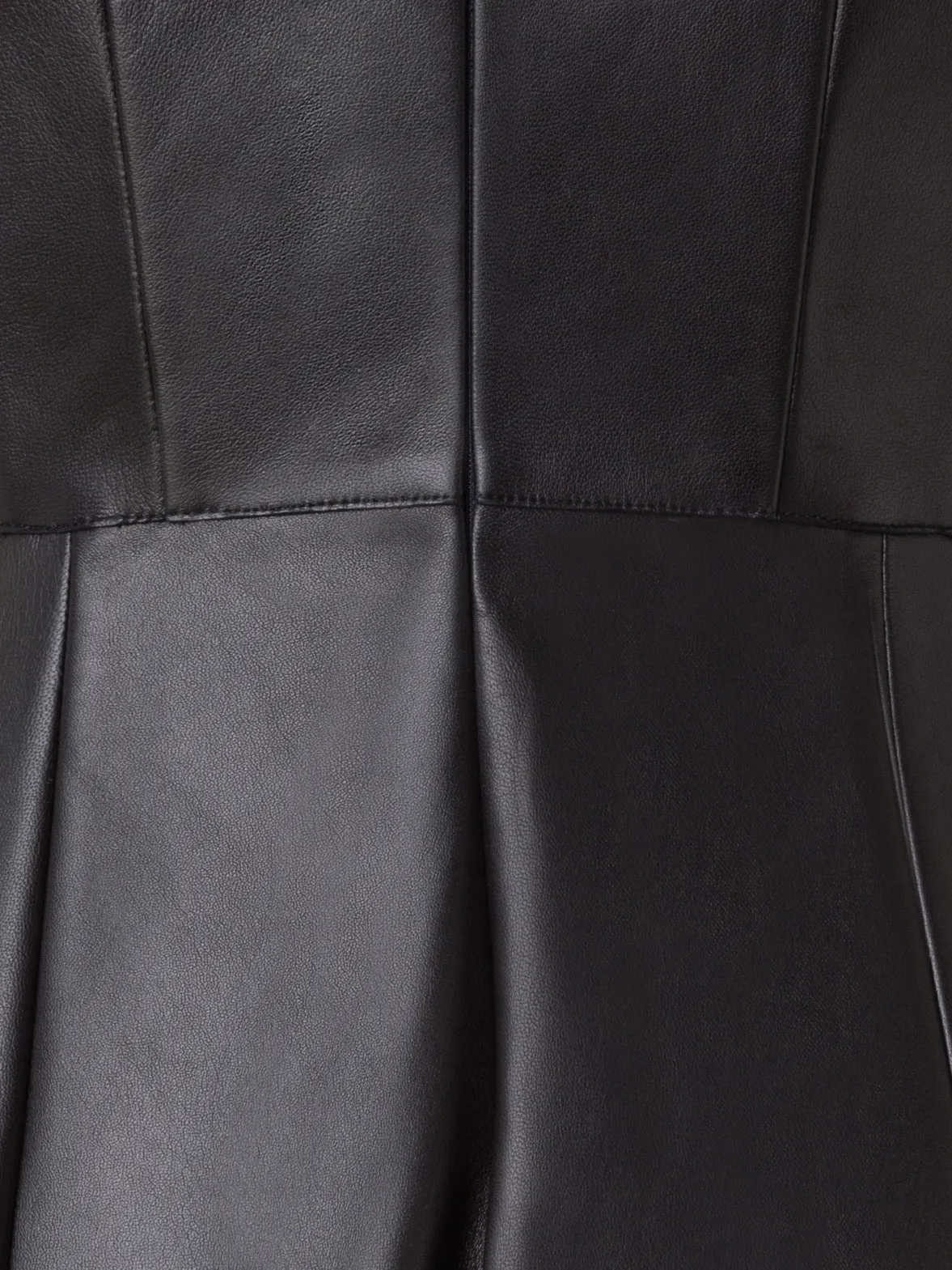 Short Fit & Flare Leather Dress
