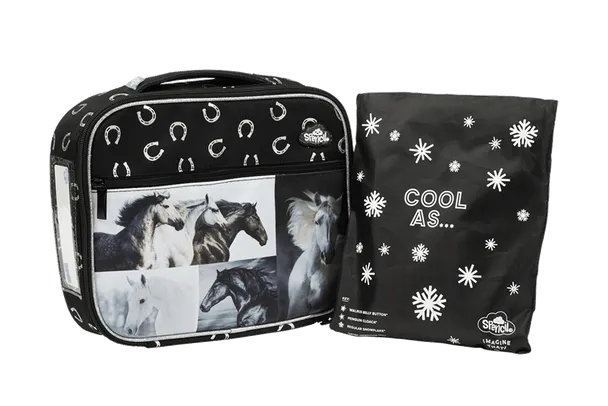 Spencil Big Cooler Lunch Bag   Chill Pack - Black & White Horses