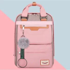 Square Backpack for Girls Cute Nylon Waterproof Schoolbag Large Capacity Travel Bag