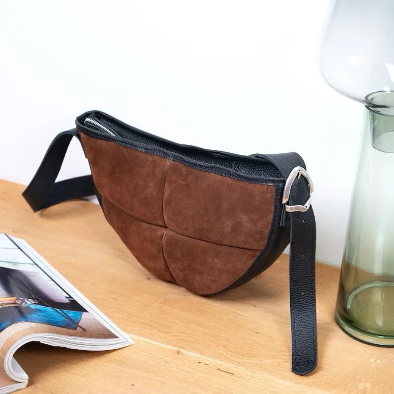 Suede Leather Sling cum Shoulder Bag