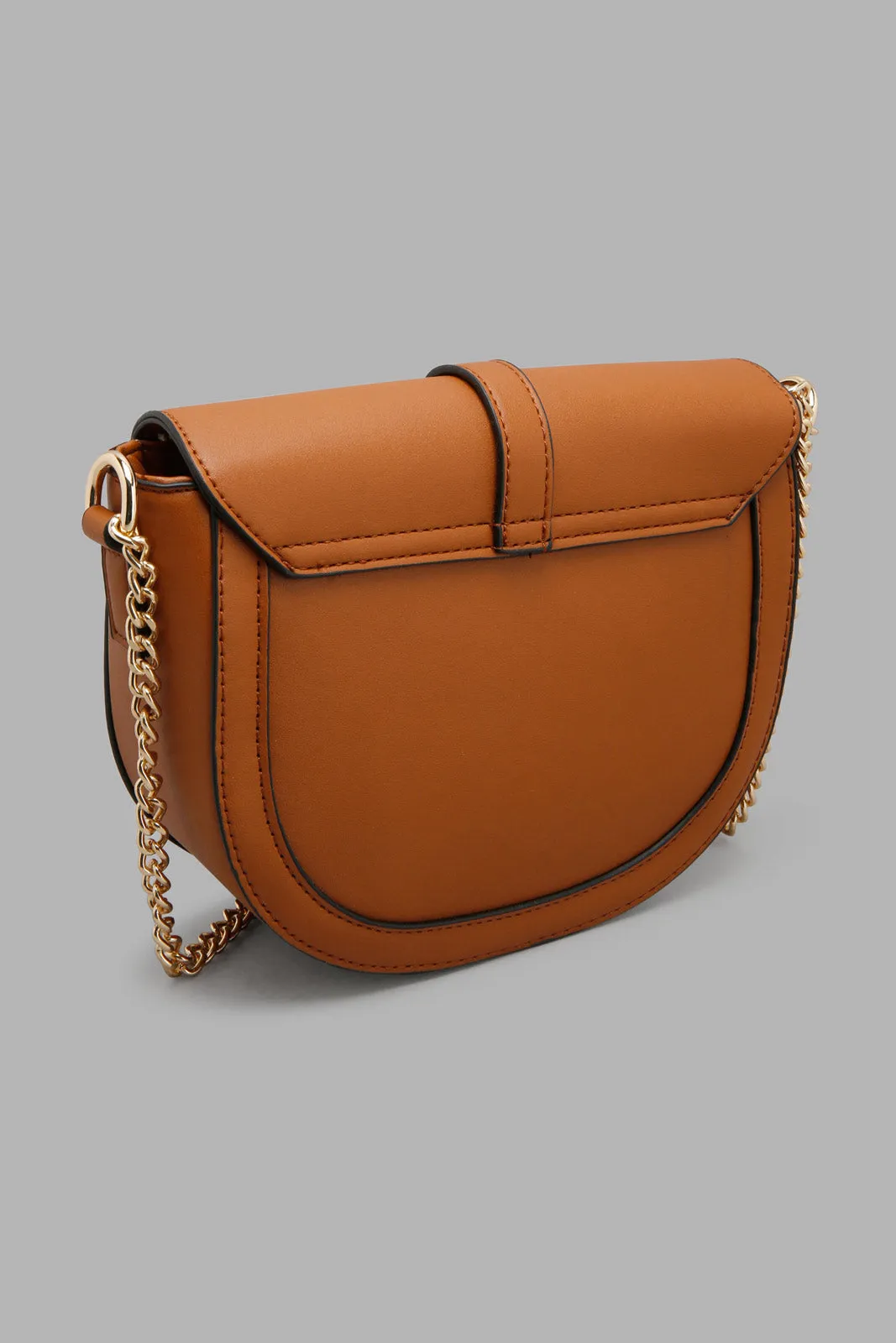 Tan Saddle Crossbody Bag