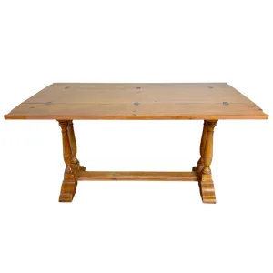 Thomasville Pine Console Table with Folding Top, Trestle Base