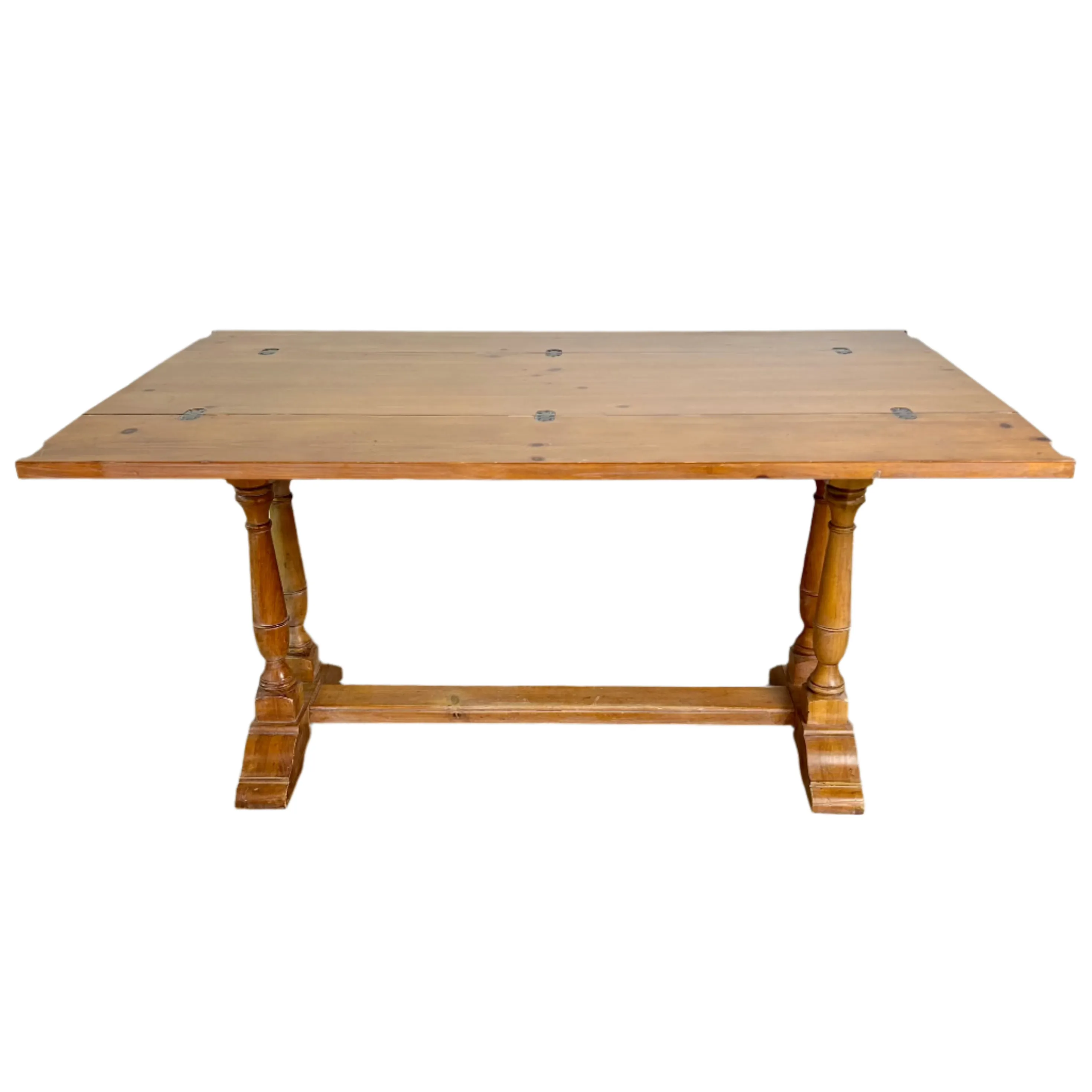 Thomasville Pine Console Table with Folding Top, Trestle Base