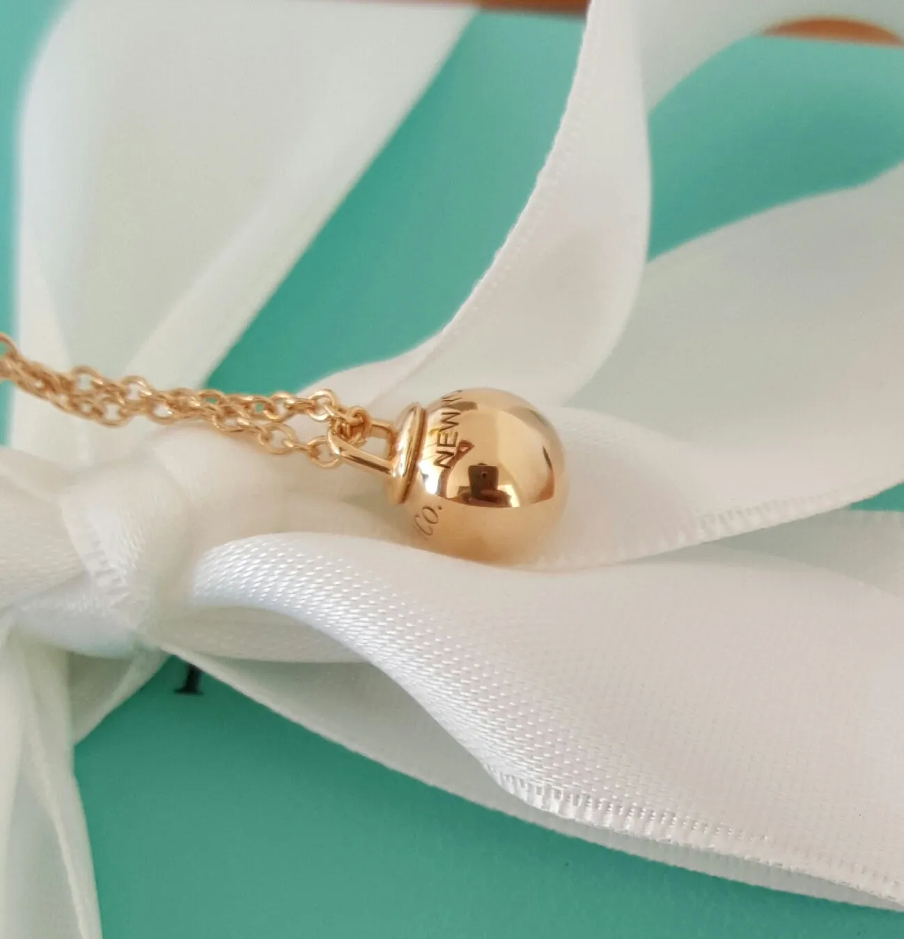 Tiffany & Co. HardWear Ball Pendant Necklace 18ct Rose Gold 16"-18" 18ct Rose Gold Chain