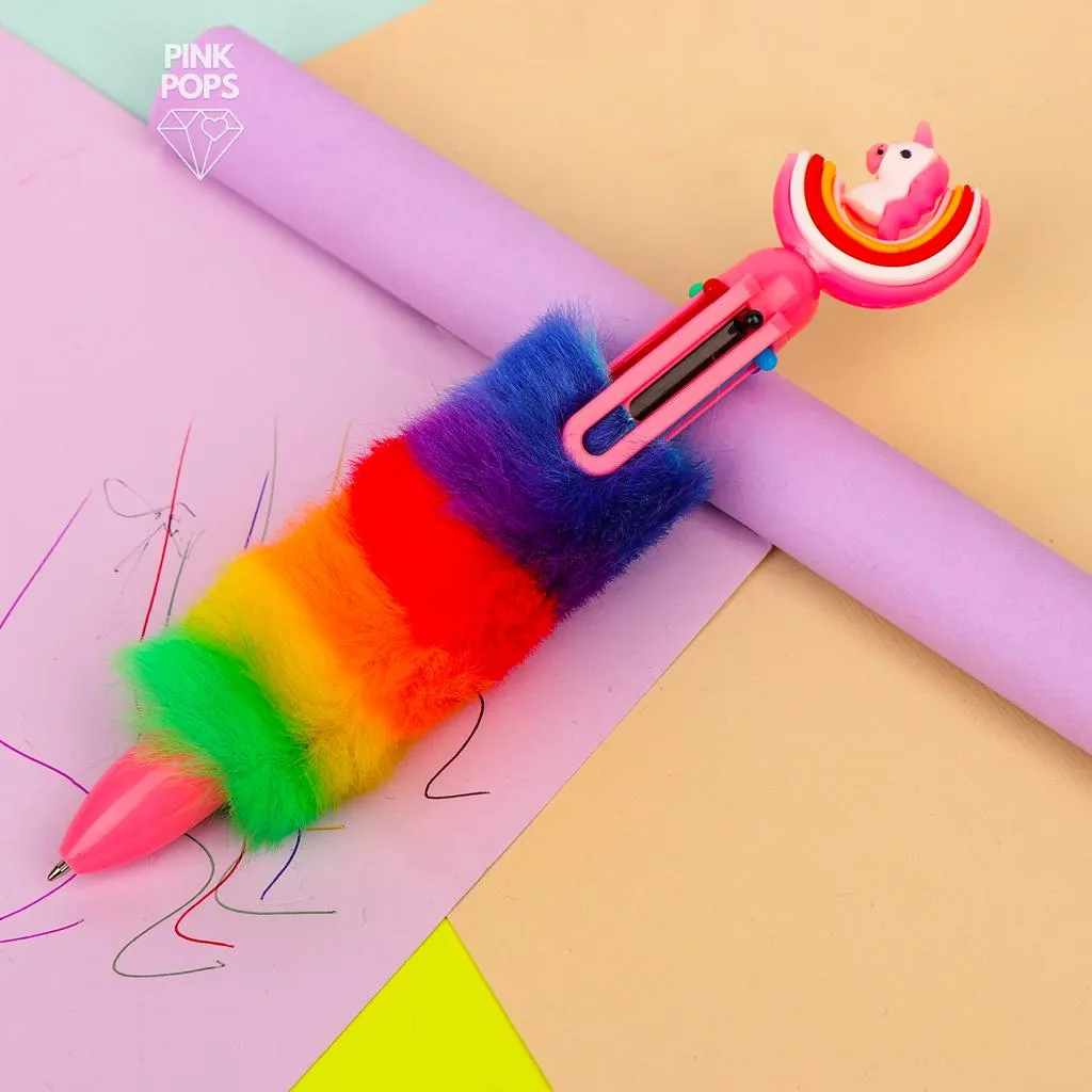 Unicorn 6 in 1 Fur Multicolor Ballpoints