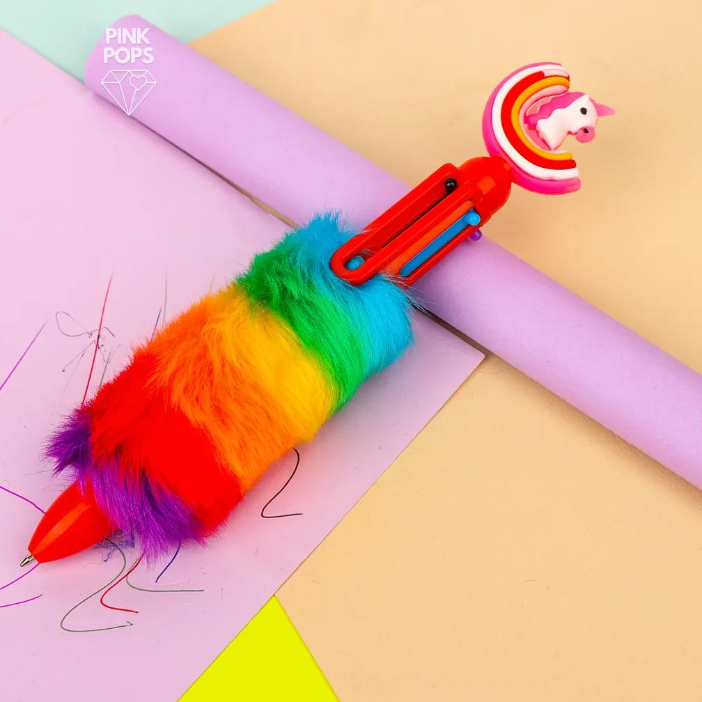 Unicorn 6 in 1 Fur Multicolor Ballpoints