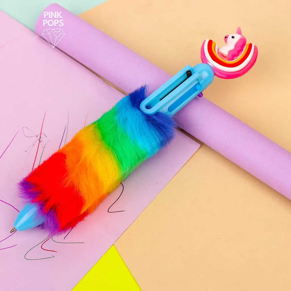 Unicorn 6 in 1 Fur Multicolor Ballpoints