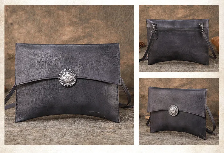 Vintage Ladies Leather Flap Shoulder Bag Women's Satchel Bag
