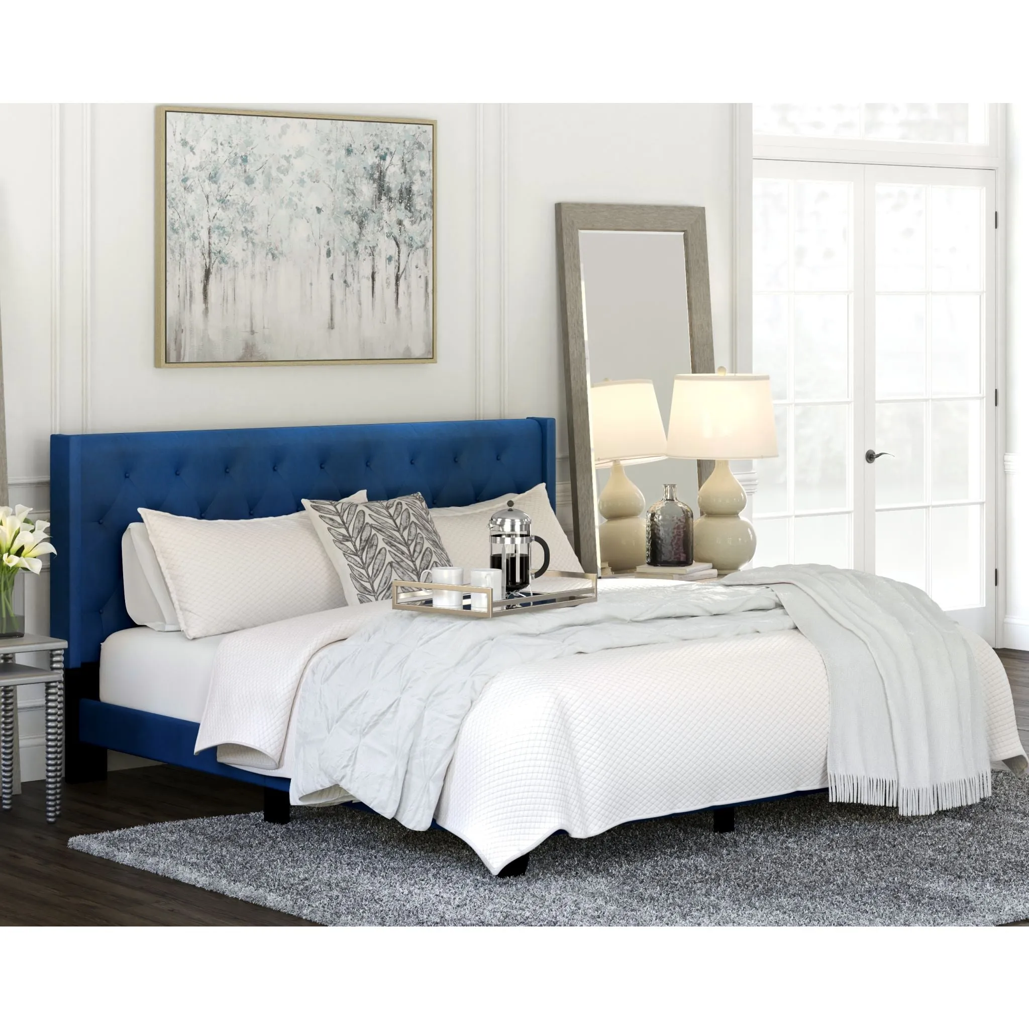 Vintasso Upholstered King Bed
