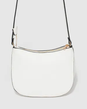 White Selena Saddle Crossbody Bag