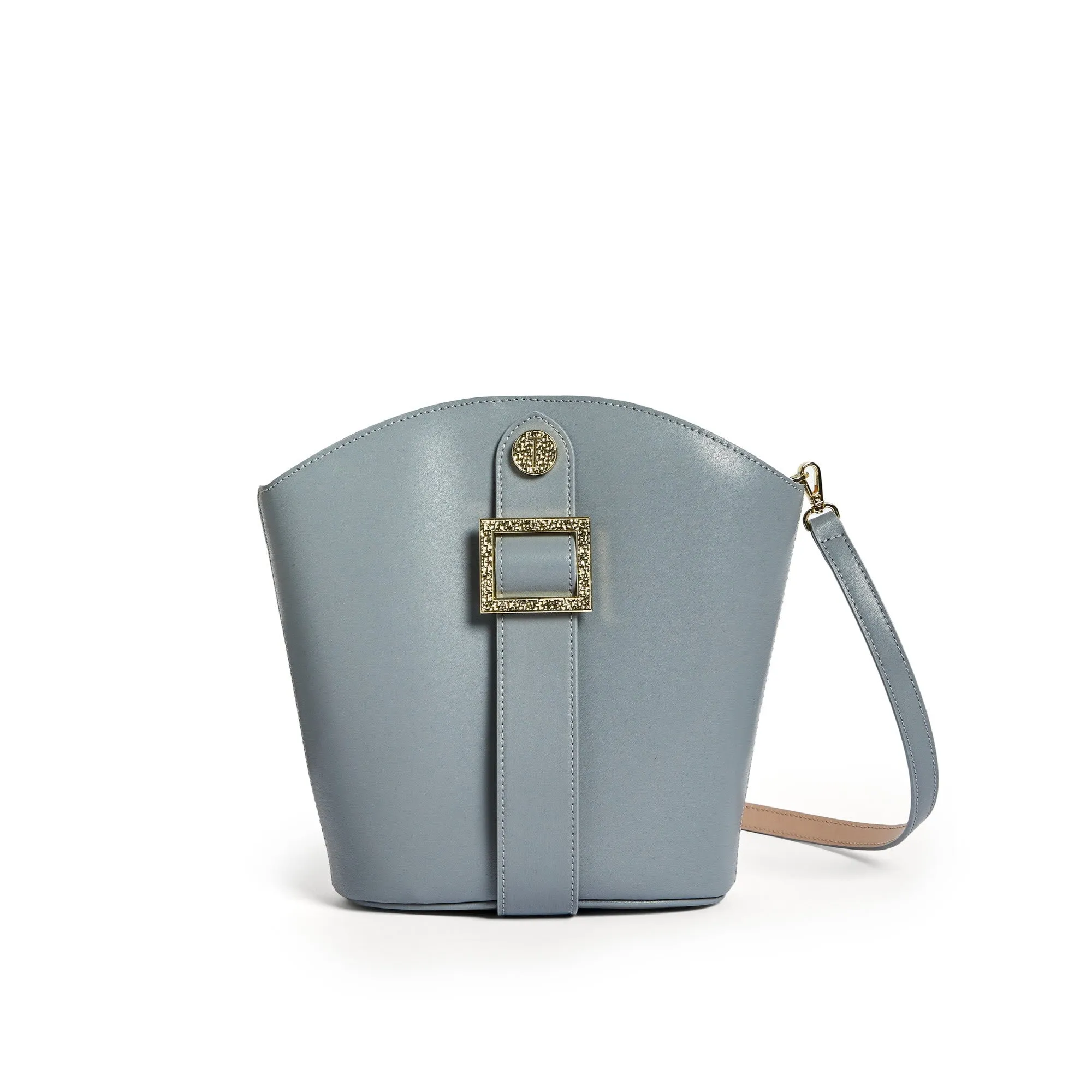 Women Susanee-Textured Buckle Bucket Bag - Dark-Grey