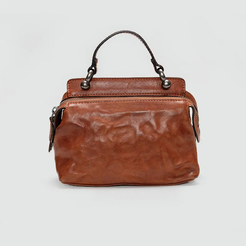 Women's Designer Tan Leather Crossbody Handbags Side Bag Purses for Womens