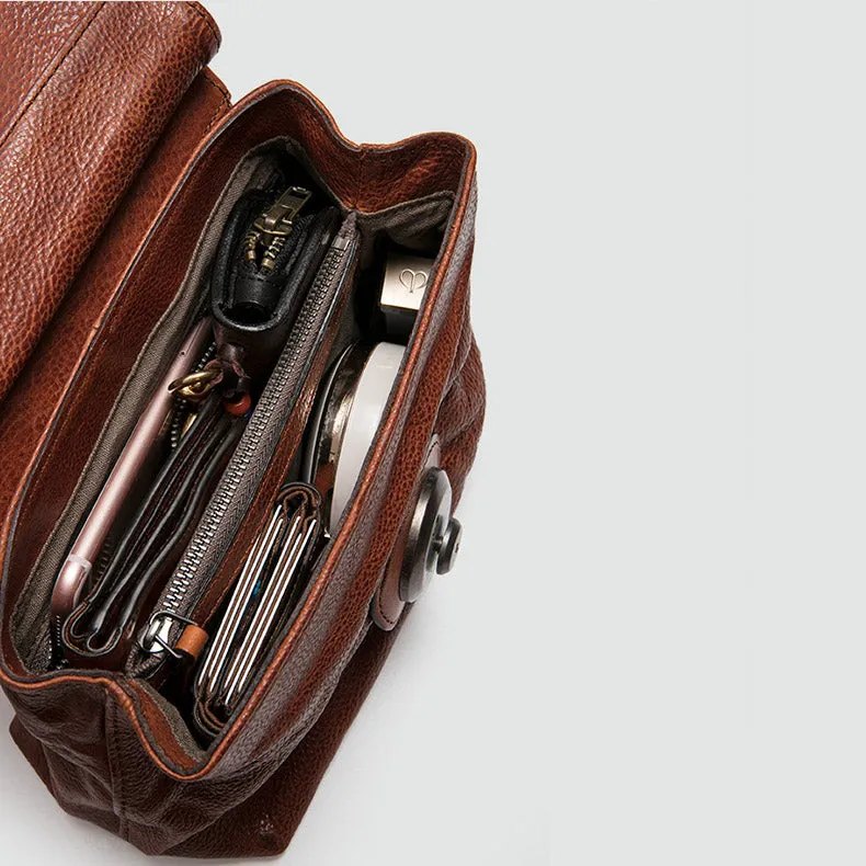 Women's Designer Tan Leather Crossbody Handbags Side Bag Purses for Womens