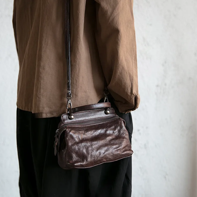Women's Designer Tan Leather Crossbody Handbags Side Bag Purses for Womens