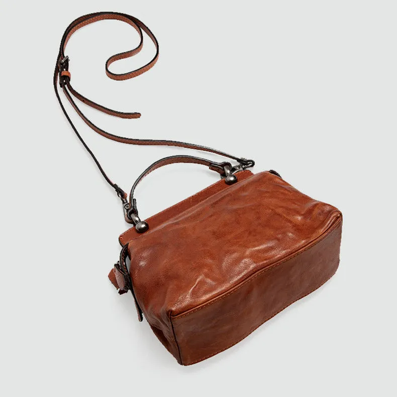 Women's Designer Tan Leather Crossbody Handbags Side Bag Purses for Womens