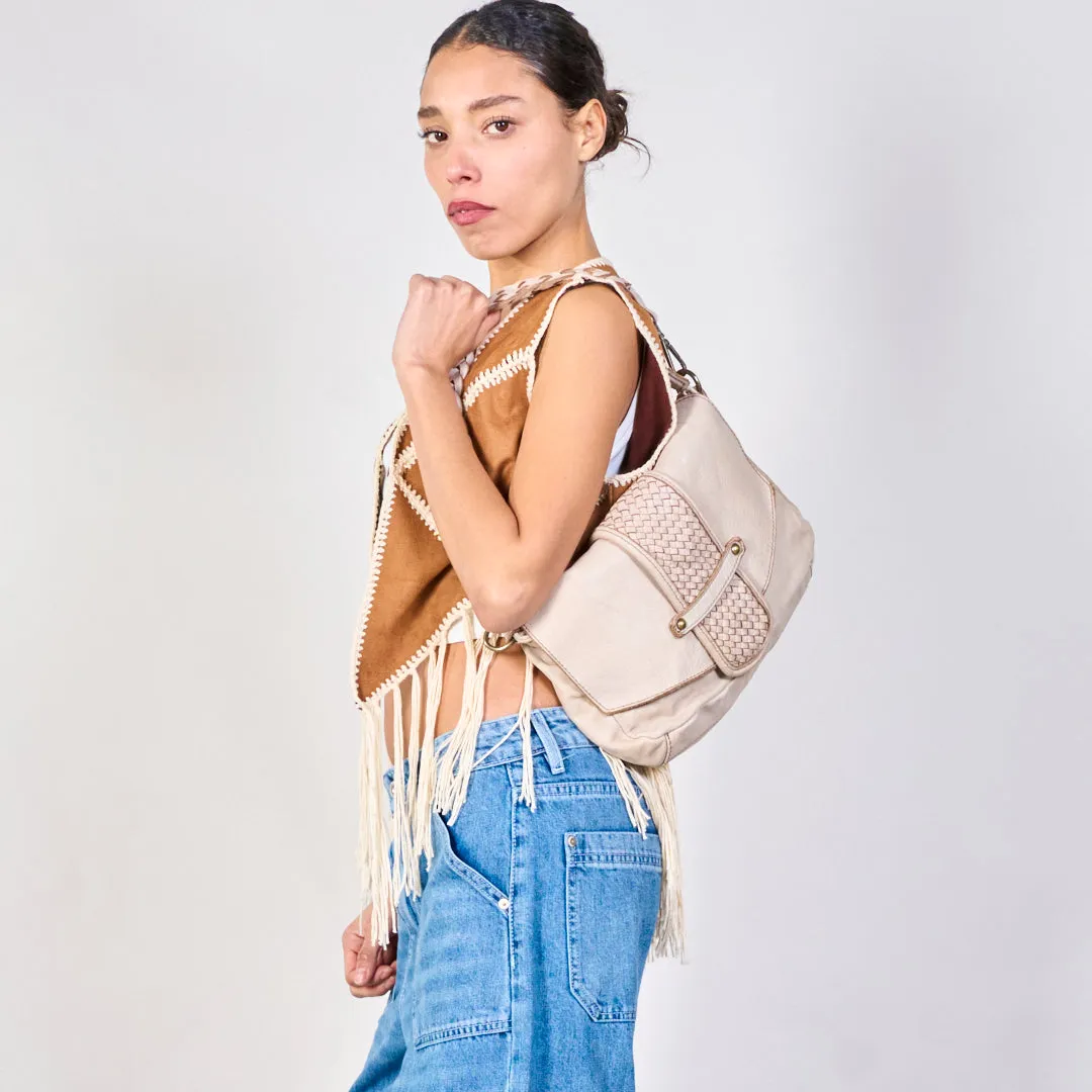 Woven accent flap crossbody bags wholesale